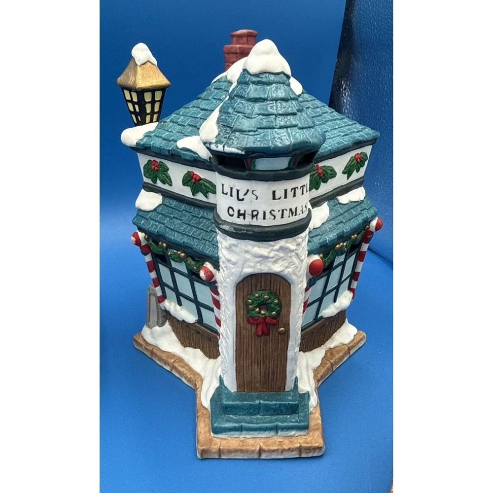 Vintage 1990's Mercuries Christmas Village -set Of 5 Stores w/ Light Cord